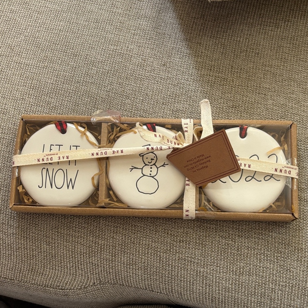 Rae Dunn Christmas Tree Ornaments
Let it Snow, 2022, Snowman